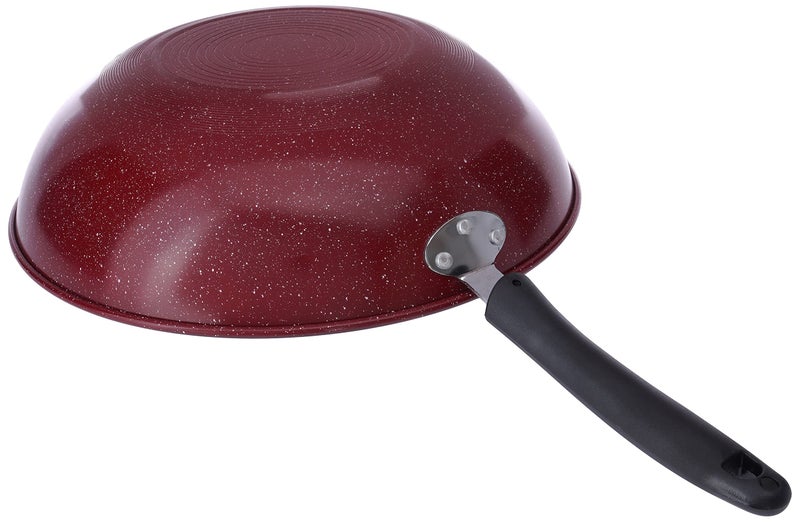 Bister Non-Stick Granite Wok Pan Backlite Handle Size : 36cm Black & Red - Image 5